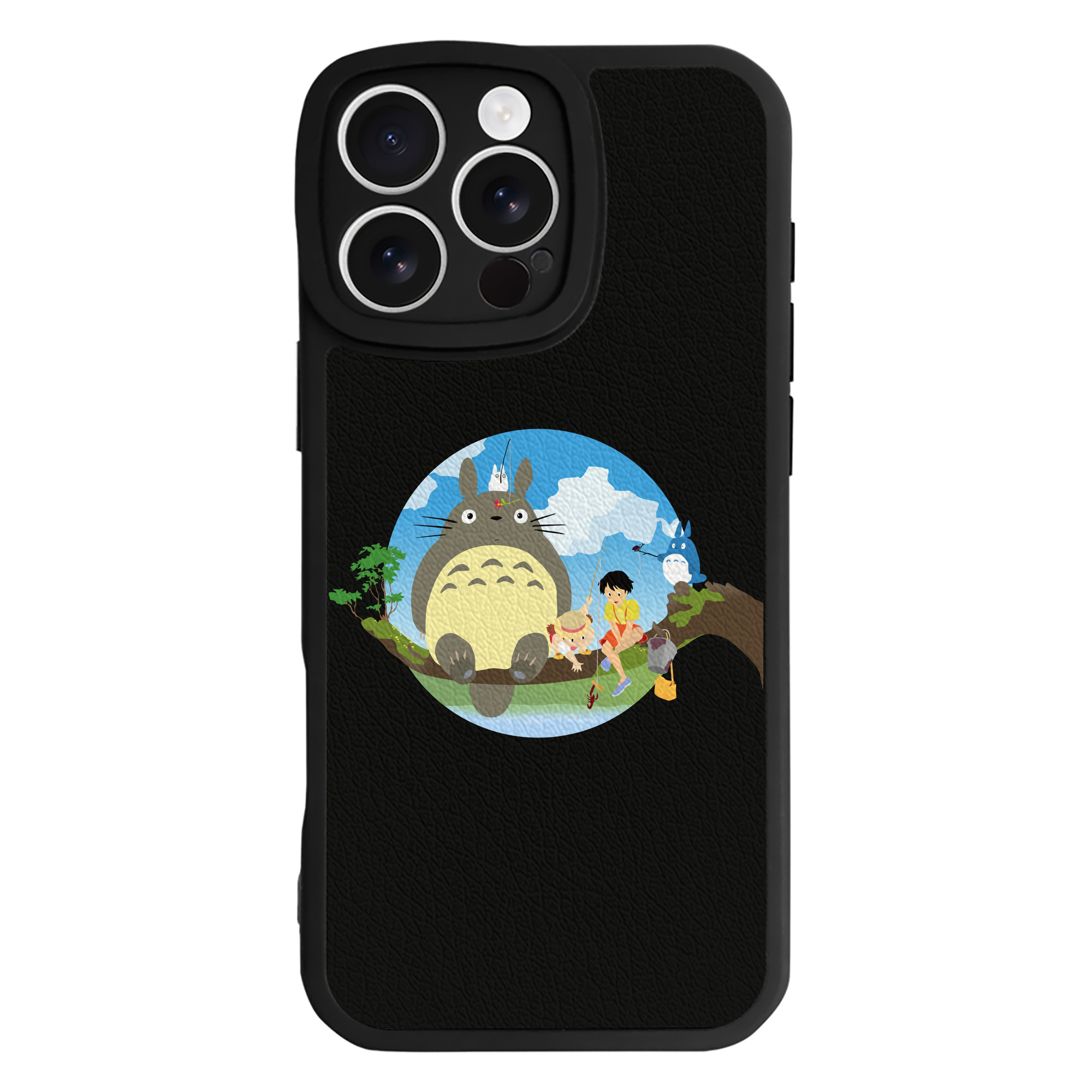 （画像用） となりのトトロ 草壁メイ 草壁サツキ My Neighbor Totoro Satsuki Kusakabe Mei Kusakabe 【iPhone 16シリーズ対応】シリコンスマホケース（レザー調） 材質：シリコン